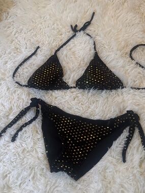 Velour and Gold Bikini One Size